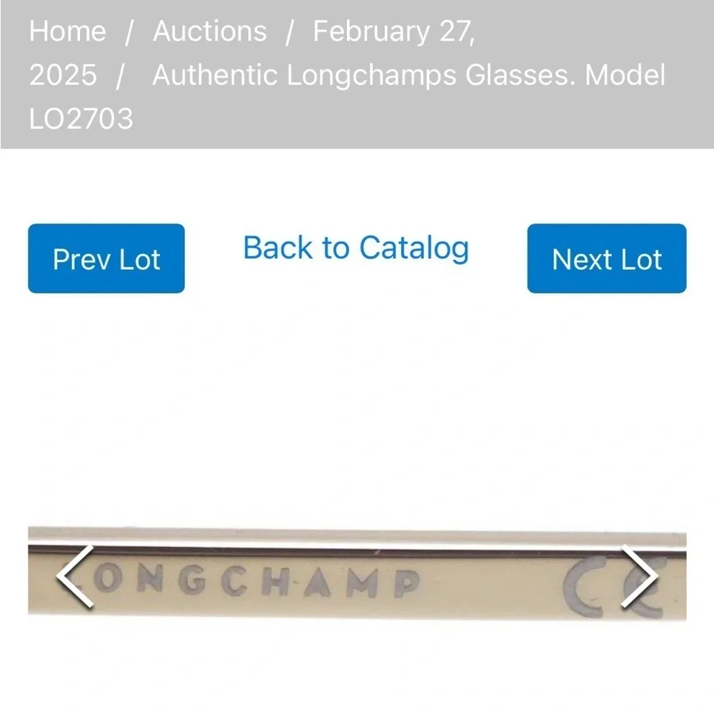 Longchamp glasses black metal frame with gold trim and case